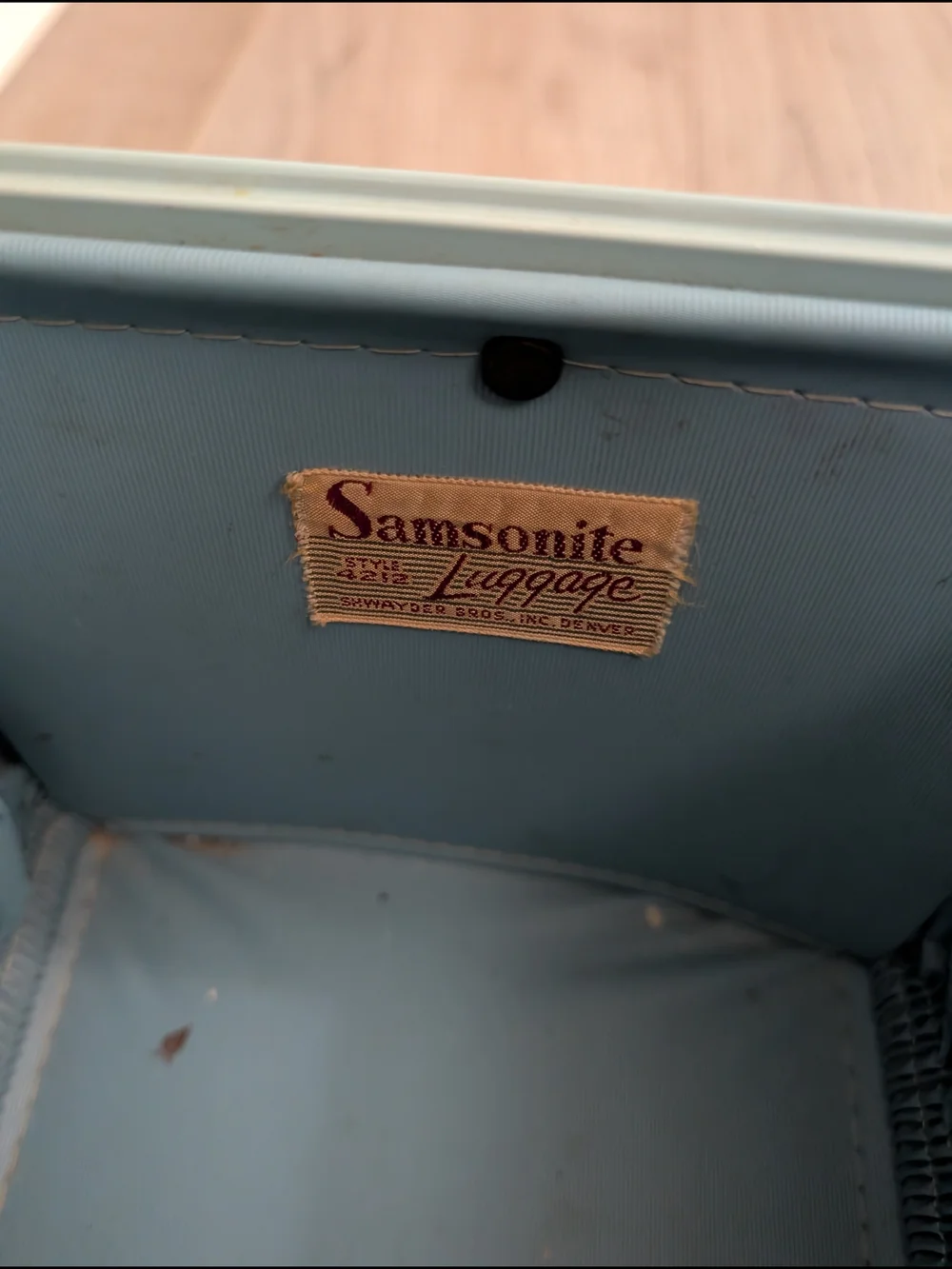 Samsonite Light Green Vintage Train Case Cosmetic Storage